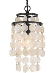 Brielle 1 Light Mini Chandelier in Dark Bronze.